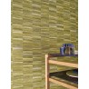 Casamance|Papier peint fibre naturelle rayée vert olive|Haut Gamme