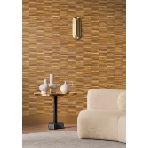 Casamance|Papier peint fibre naturelle rayée beige|Haut Gamme 2