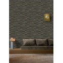 Casamance|Papier peint fibre naturelle rayée anthracite|Papier Peint