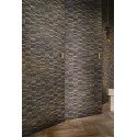 Casamance|Naturfaser Tapete anthrazit-gold|Hochwertige