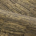 Casamance|Papier peint fibre naturelle anthracite et doré|Haut Gamme