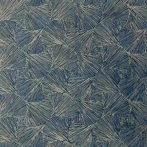 Papeldecor|Papier Peint motifs arabesques bleu métallisé|Papier Peint