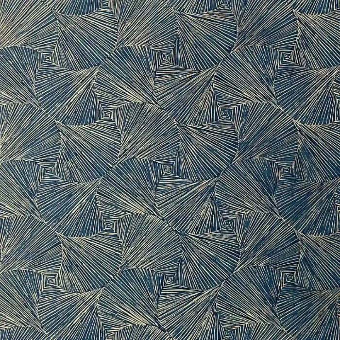 Casamance|Papel pintado hojas de Ginkgo azul y dorado|Alta Gama