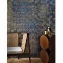 Casamance|Ginkgo Blätter Tapete blau-gold|Hochwertige