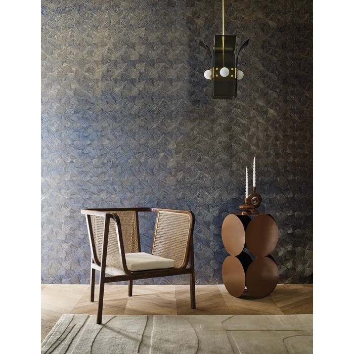 Casamance|Wallpaper Ginkgo leaves blue and gold|High-End