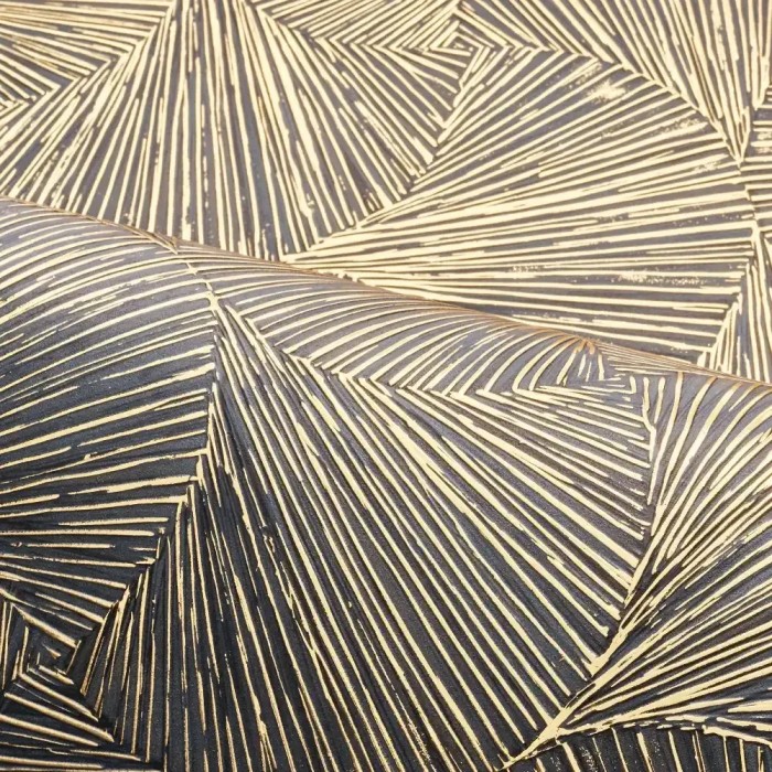 Casamance|Papel pintado hojas de Ginkgo azul y dorado|Alta Gama