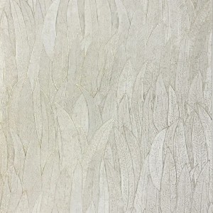 Casamance|Papel pintado lino marrón y rojo con hojas bordadas|Papel Pintado