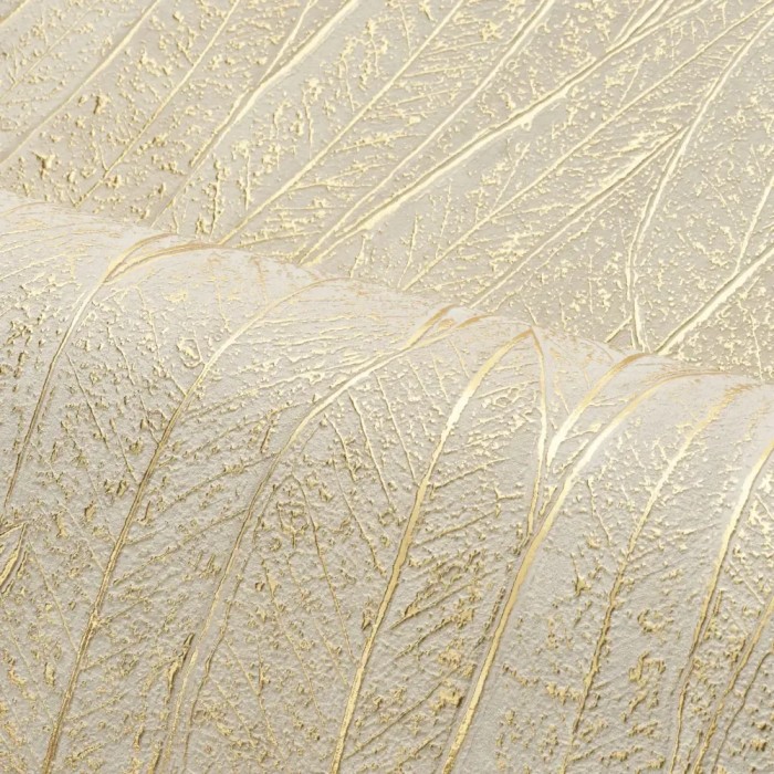 Papel pintado hojas de eucalipto marfil y dorado - Casamance Nature Precieuse 76533262