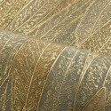 Casamance|Papier peint feuilles d’eucalyptus vert et doré|Haut Gamme