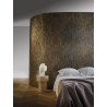 Casamance|Wallpaper mosaic eucalyptus leaves grey and gold|High-End