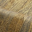 Casamance|Papier peint mosaïque feuilles d’eucalyptus gris et doré|Haut Gamme