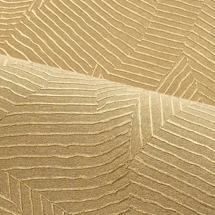 Casamance|Wallpaper modern golden leaves with veins|High-End