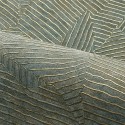 Casamance|Papier peint moderne feuilles vertes et dorées avec nervures|Haut Gamme