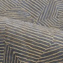 Casamance|Papier peint moderne feuilles bleues et dorées avec nervures|Haut Gamme