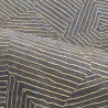 Casamance|Papier peint moderne feuilles bleues et dorées avec nervures|Haut Gamme