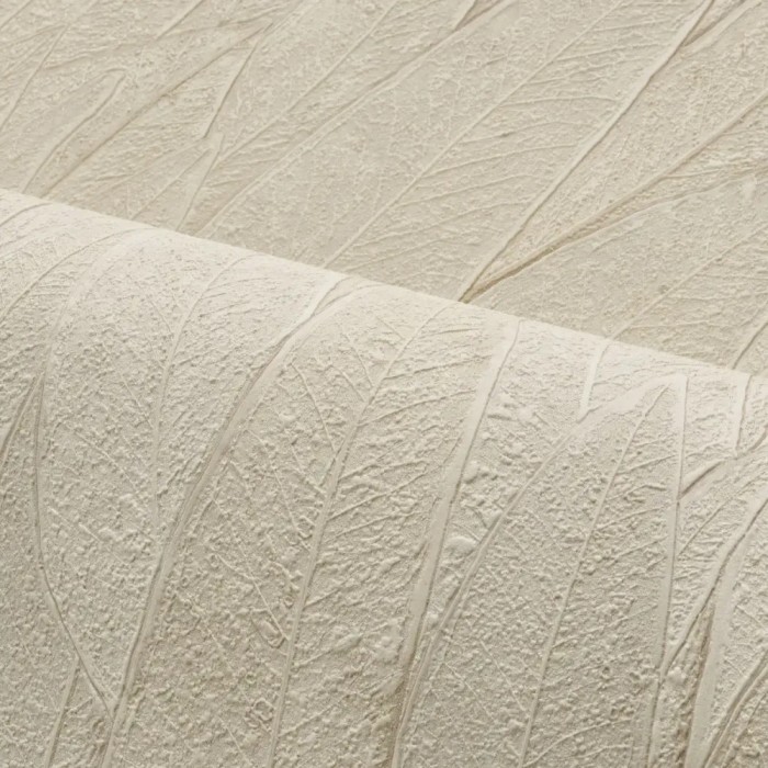 Casamance|Eukalyptus Tapete weiß 3D-Effekt|Rustikal