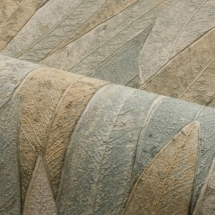 Casamance|Eukalyptus Tapete grün mit modernem Mosaik|Hochwertige