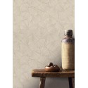 Casamance|Papier peint tropical grège avec feuilles balinaises|Tropical