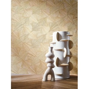 Casamance|Ginkgo Blätter Tapete blau-gold|Hochwertige 2