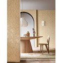 Casamance|Wallpaper tropical straw beige with Ginkgo fans|High-End