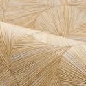 Casamance|Papel pintado tropical beige paja con abanicos de Ginkgo|Alta Gama