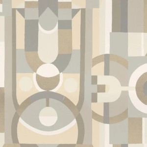 Casamance|Papier peint moderniste brun et doré géométrique|Papier Peint
