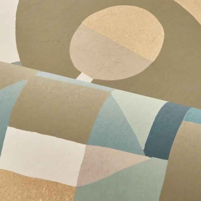 Casamance|Wallpaper modernist khaki green geometric pattern|High-End