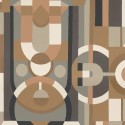 Casamance|Papier peint moderniste brun et doré géométrique|Papier Peint