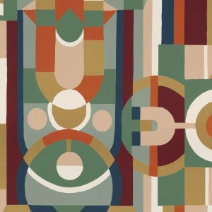 Architects Paper|Papel pintado moderno gris con círculos estilo retro|Retro