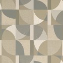 Casamance|Papier peint Art Déco beige avec demi-cercles géométriques|Papier Peint