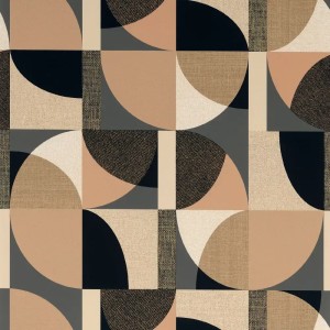 Architects Paper|Moderne graue Tapete mit Retro-Kreisen|Retro