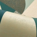 Casamance|Wallpaper Art Deco green with geometric circles|High-End