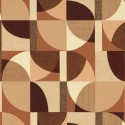 Casamance|Wallpaper Art Deco terracotta with geometric semicircles|Circles