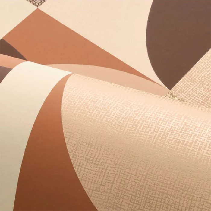 Casamance|Papel pintado Art Decó terracota con semicírculos geométricos|Circulos