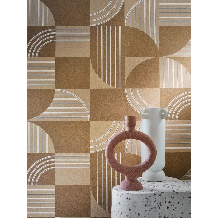 Casamance|Modernistische Tapete braun geometrisches Design|Jugend