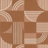 Casamance|Papel pintado modernista terracota geométrico estilo Art Decó|Alta Gama