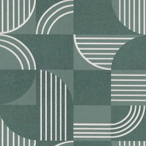 Caselio|Grüne Kreise Tapete mit retro Touch|Kreisen