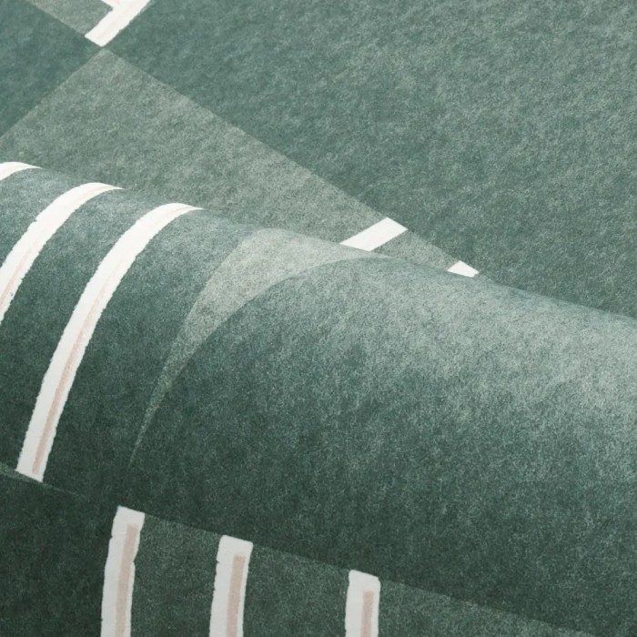 Casamance|Modernistische Tapete grün mit geometrischem Muster|Hochwertige