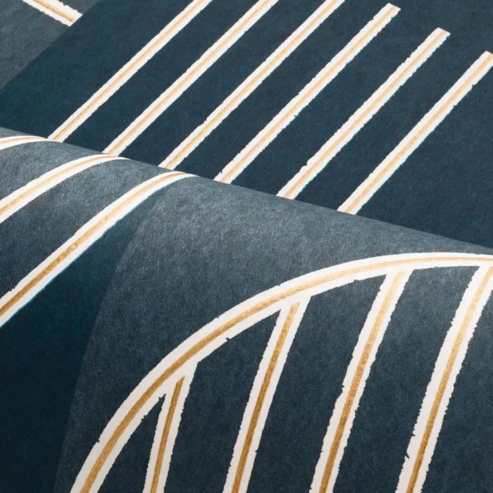 Casamance|Papel pintado modernista azul geométrico decorativo|Alta Gama