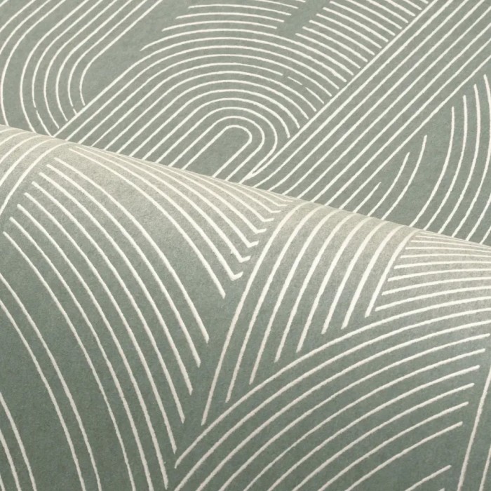 Casamance|Papier peint Art Déco kaki nacré graphique|Minimaliste