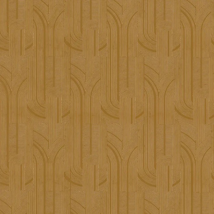 Casamance|Papel pintado Art Decó marrón y dorado gráfico|Alta Gama