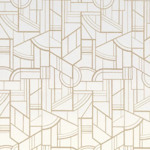 Casamance|Papier peint géométrique vert et doré métallisé|Haut Gamme