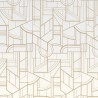 Casamance|Papel pintado geométrico blanco y dorado entrelazado|Art Deco