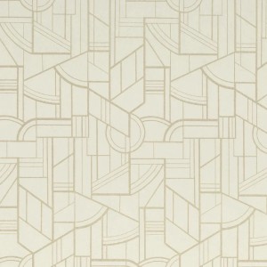 Casamance|Papier peint géométrique vert et doré métallisé|Haut Gamme