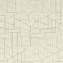 Casamance|Papel pintado geométrico beige con patrón dorado|Papel Pintado