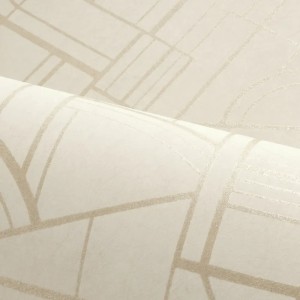 Casamance|Papier peint géométrique vert et doré métallisé|Haut Gamme 2