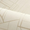 Casamance|Papel pintado geométrico beige con patrón dorado|Papel Pintado