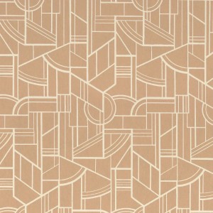Casamance|Papier peint géométrique vert et doré métallisé|Haut Gamme