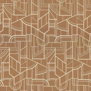 Casamance|Papier peint géométrique vert et doré métallisé|Haut Gamme