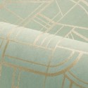 Casamance|Geometrische Tapete wassergrün-gold|Tapeten